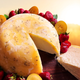 Golden Kiwi Bombe dessert against sunset background